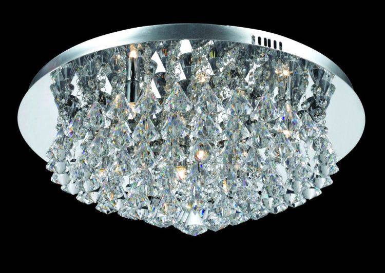 CRYSTAL Parma 8lt Flush Ceiling Light Chrome - Comet Lighting