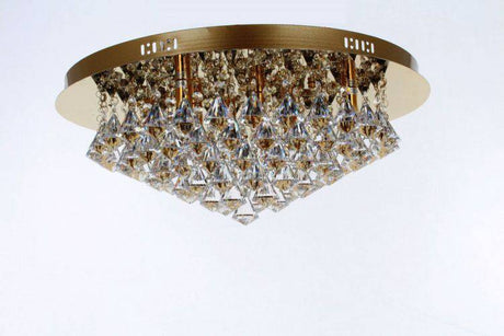 CRYSTAL Parma 8lt Flush Ceiling Light Gold - Comet Lighting