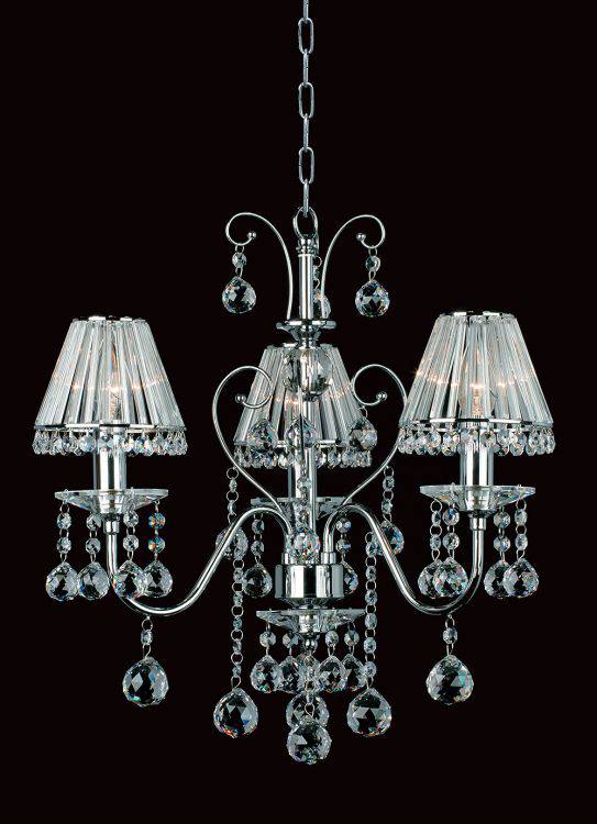 CRYSTAL Perpignan 3lt Ceiling Light Chrome - Comet Lighting