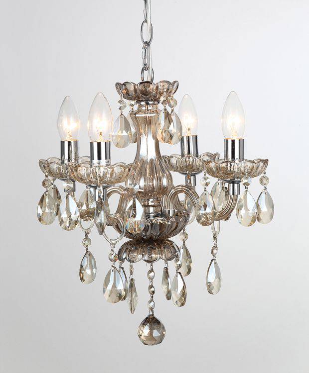 CRYSTAL Rodeo 4lt Ceiling Light Chrome/Champagne - Comet Lighting