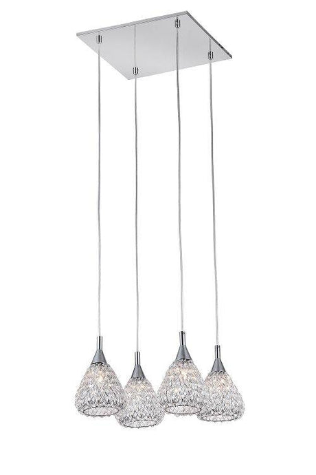 CRYSTAL Simone 4lt Ceiling Light Chrome - Comet Lighting