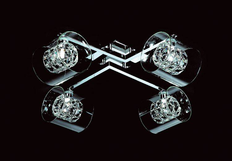 CRYSTAL Sonja 4lt Ceiling Light Chrome - Comet Lighting