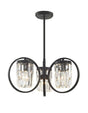 CRYSTAL Talin 3lt Ceiling Light Black - Comet Lighting