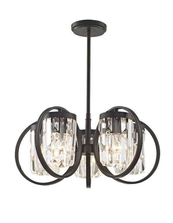 CRYSTAL Talin 5lt Ceiling Light Black - Comet Lighting