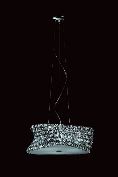 CRYSTAL Tia 6lt Ceiling Light Chrome - Comet Lighting