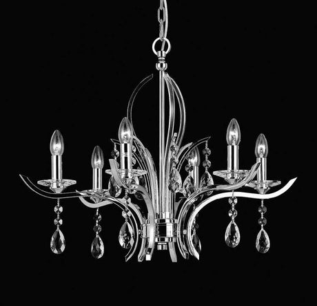 CRYSTAL Turin 6lt Ceiling Light Gunmetal - Comet Lighting