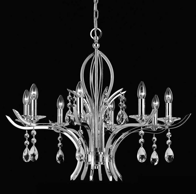 CRYSTAL Turin 8lt Ceiling Light Gunmetal - Comet Lighting