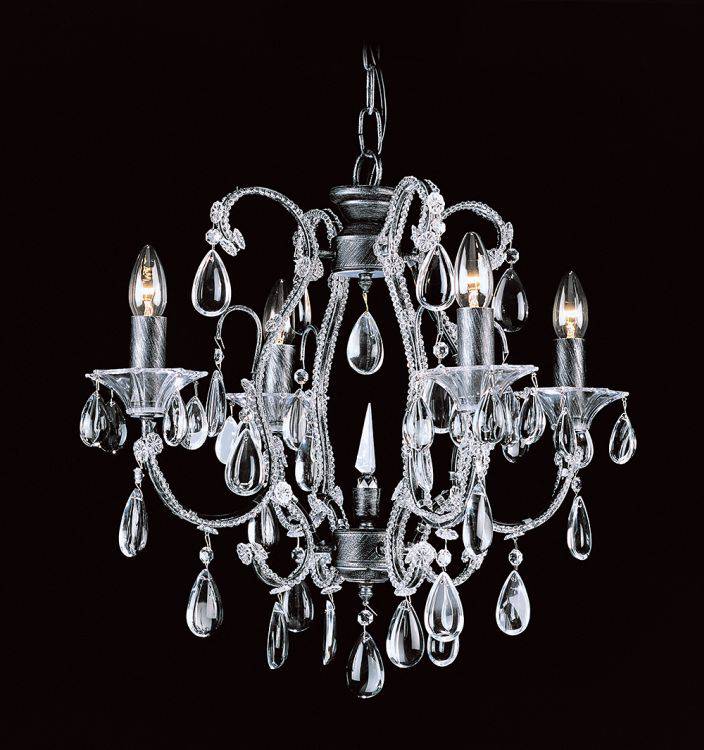 CRYSTAL Versailles 4lt Ceiling Light Silver Streak - Comet Lighting