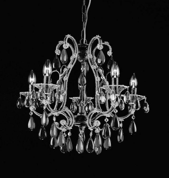 CRYSTAL Versailles 5lt Ceiling Light Silver Streak - Comet Lighting