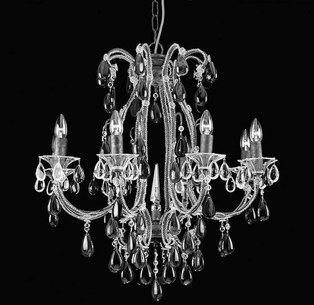 CRYSTAL Versailles 8lt Ceiling Light Silver Streak - Comet Lighting