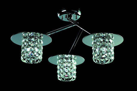 CRYSTAL Veta 3lt Ceiling Light Chrome/Clear - Comet Lighting