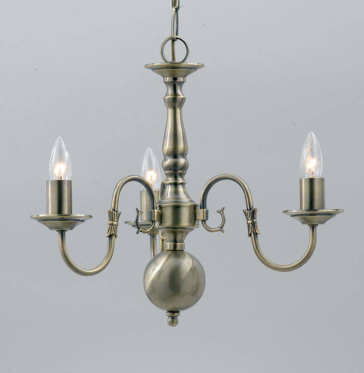 FLEMISH 3lt Ceiling Light Antique Brass - Comet Lighting