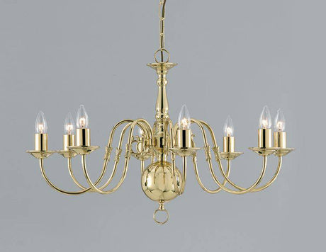 FLEMISH 8lt Ceiling Light Polished Brass - Comet Lighting