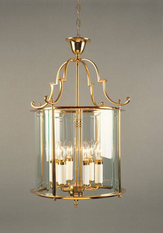 LANTERN Colchester 6lt Ceiling Light Polished Brass - Comet Lighting