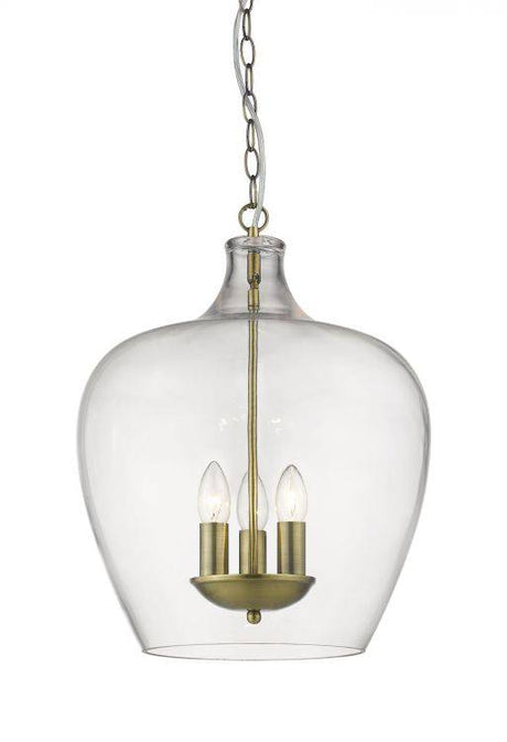 LANTERN Nell 3lt Ceiling Light Antique Brass - Comet Lighting