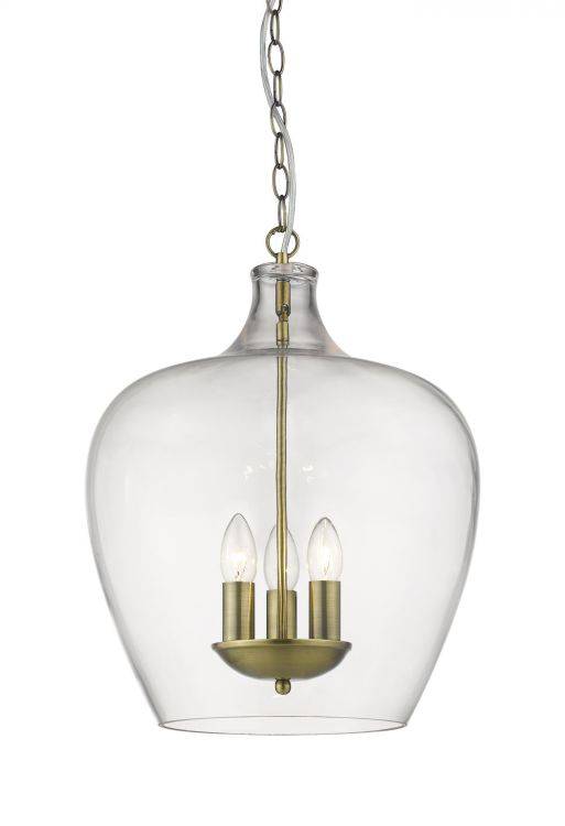 LANTERN Nell 3lt Ceiling Light Antique Brass - Comet Lighting