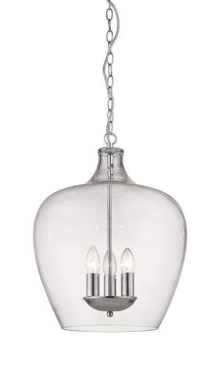 LANTERN Nell 3lt Ceiling Light Chrome - Comet Lighting