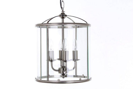 LANTERN Orly 4lt Ceiling Light Satin Nickel - Comet Lighting