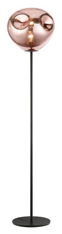 RUSSELL Nina 1lt Floor Lamp Copper/Black - Comet Lighting