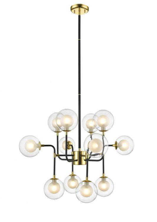 RUSSELL Remy 12lt Ceiling Light Gold/Matt Black - Comet Lighting