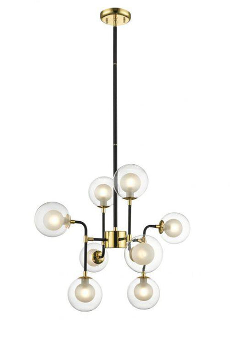 RUSSELL Remy 8lt Ceiling Light Gold/Matt Black - Comet Lighting