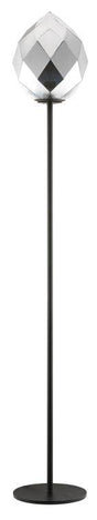 RUSSELL Zoe Floor Lamp Chrome glass/Black - Comet Lighting