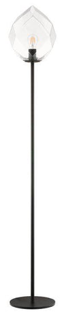 RUSSELL Zoe Floor Lamp Clear glass/Black - Comet Lighting