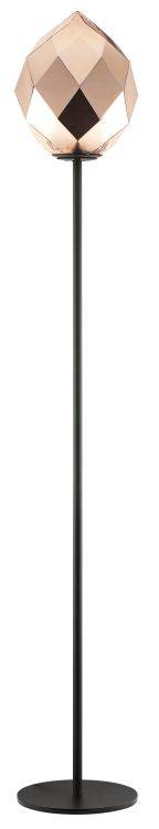 RUSSELL Zoe Floor Lamp Gold glass/Black - Comet Lighting