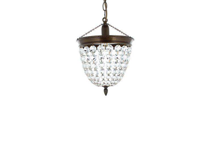 STARLITE Baguette Strass Ceiling Light Antique Brass - Comet Lighting