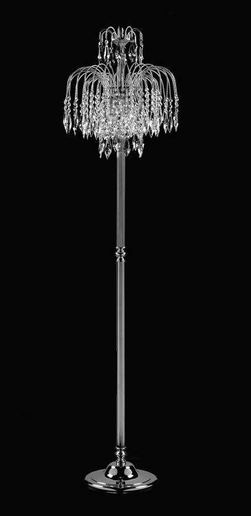 STARLITE Shower 3lt Black/Clear Floor Lamp Nickel - Comet Lighting