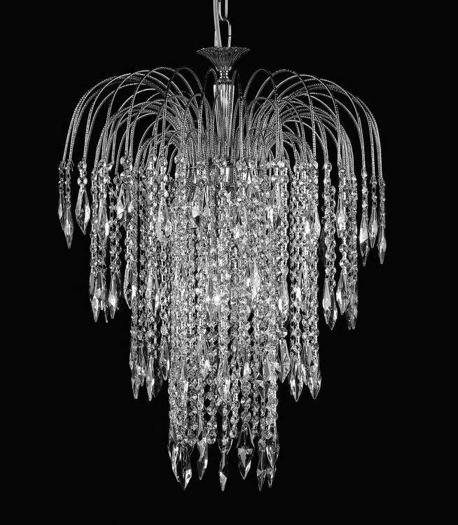 STARLITE Shower 6lt Long Chain Ceiling Light D Nickel - Comet Lighting