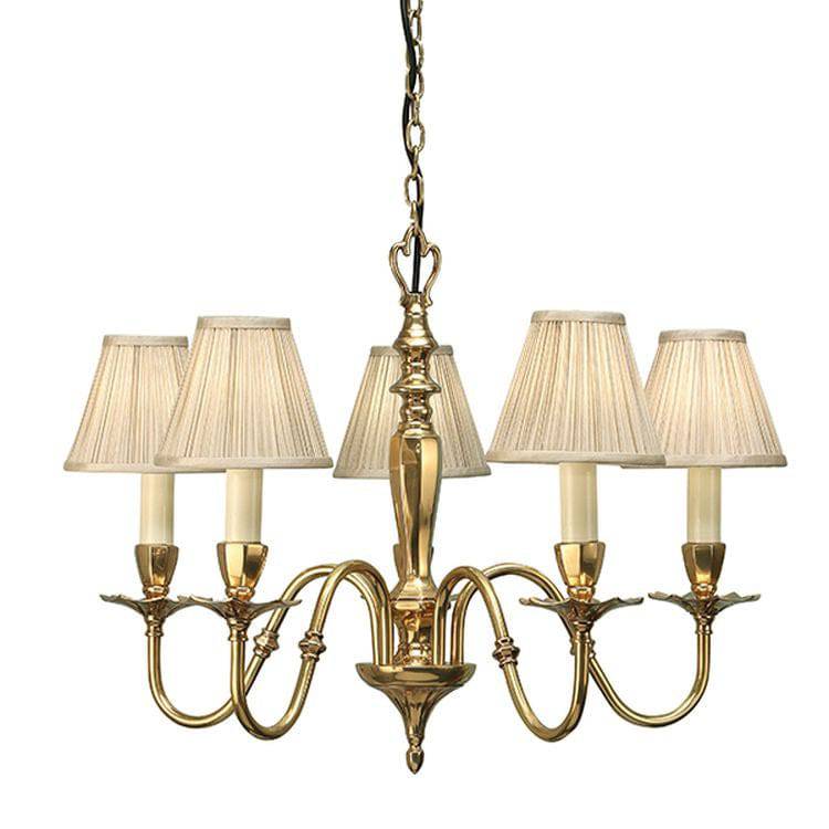 Asquith 5-Light Pendant & Beige Shades - Comet Lighting