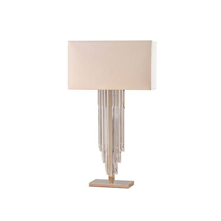 Crystal Cascade Table Lamp & Cream Shade - Comet Lighting