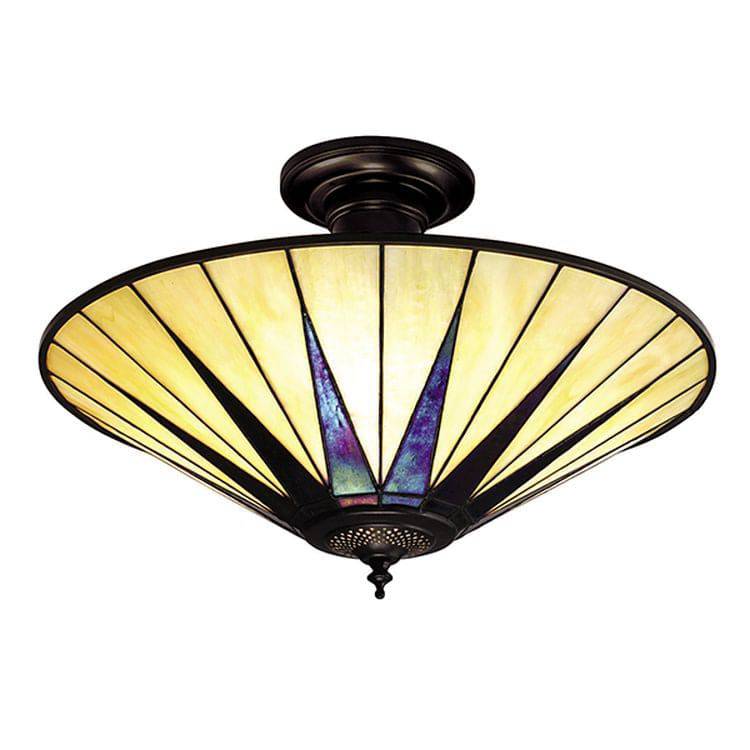 Dark Star Large 3-Light Semi Flush Ceiling Light - Comet Lighting