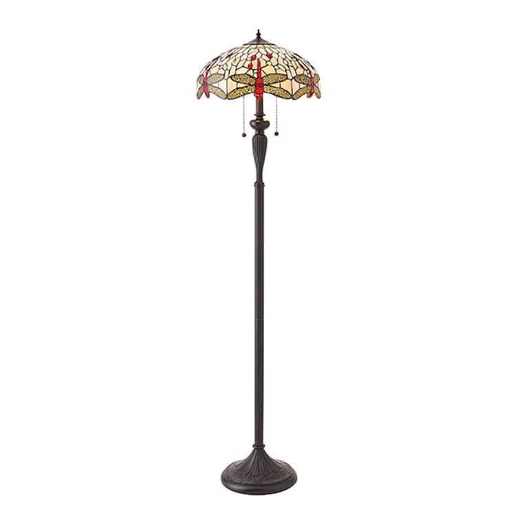 Dragonfly Beige 2-Light Floor Lamp - Comet Lighting