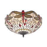 Dragonfly Beige Medium 2-Light Flush Ceiling Light - Comet Lighting