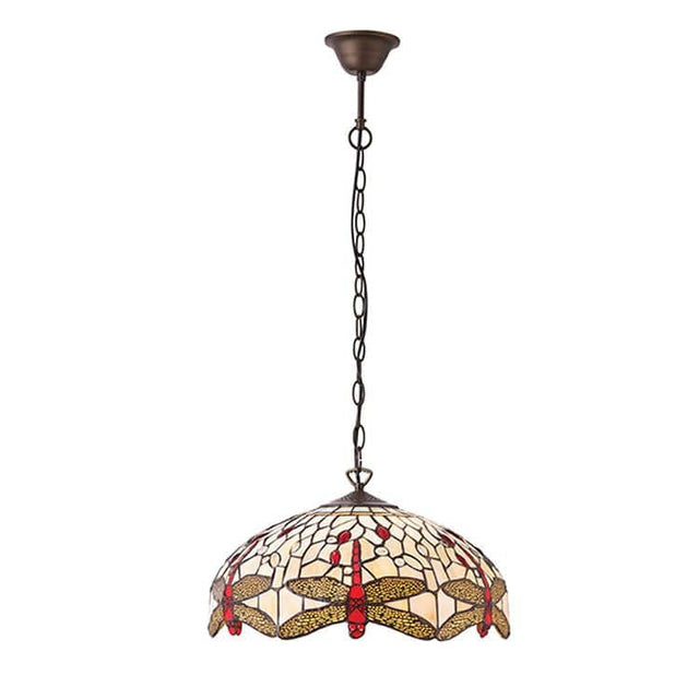 Dragonfly Beige Medium 3-Light Pendant Ceiling Light - Comet Lighting