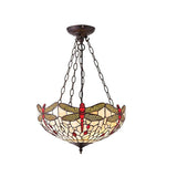Dragonfly Beige Medium Inverted 3-Light Pendant Ceiling Light - Comet Lighting