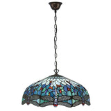 Dragonfly Blue Large 3-Light Pendant Ceiling Light - Comet Lighting