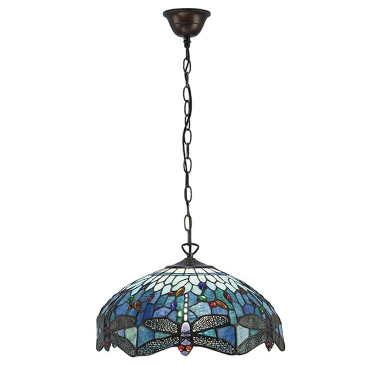 Dragonfly Blue Medium 3-Light Pendant Ceiling Light - Comet Lighting