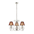 Oksana Nickel 3-Light Pendant & Chocolate Shades - Comet Lighting