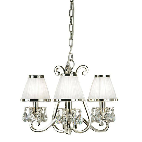 Oksana Nickel 3-Light Pendant & White Shades - Comet Lighting