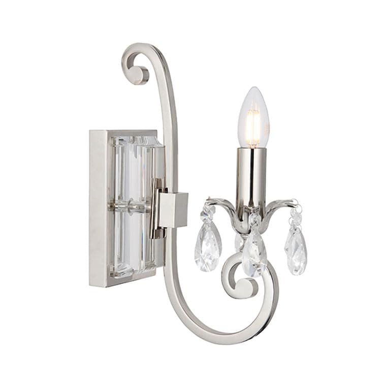 Oksana Nickel Single Wall Light - Comet Lighting