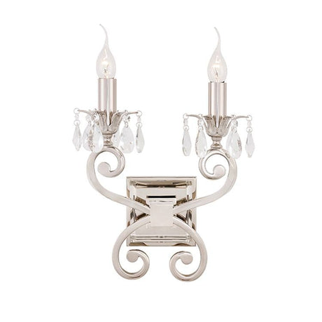 Oksana Nickel Twin Wall Light - Comet Lighting