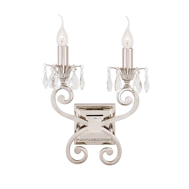 Oksana Nickel Twin Wall Light - Comet Lighting