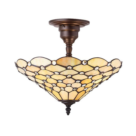 Pearl Medium 3-Light Semi Flush Ceiling Light - Comet Lighting