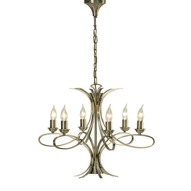 Penn Brushed Brass 6-Light Pendant Ceiling Light - Comet Lighting