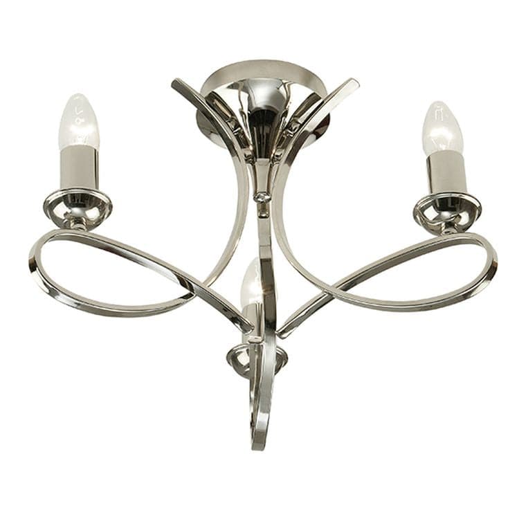 Penn Nickel 3-Light Semi Flush Ceiling Light - Comet Lighting