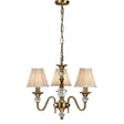 Polina Antique Brass 3-Light Pendant & Beige Shades - Comet Lighting