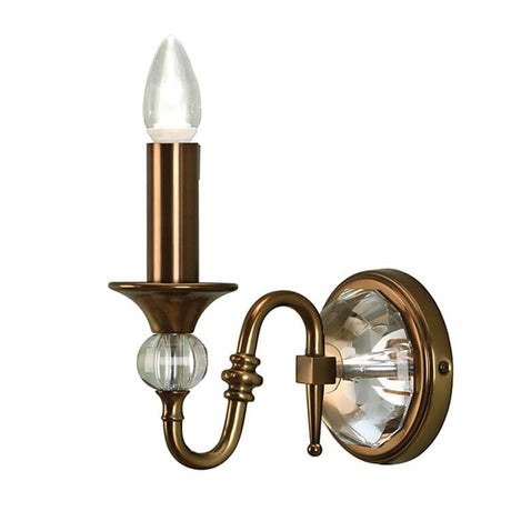 Polina Antique Brass Single Wall Light - Comet Lighting